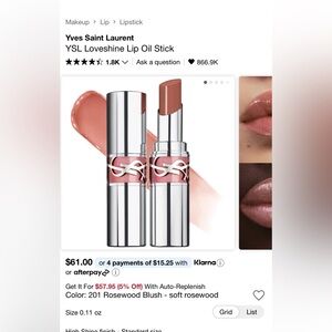 Yves Saint Laurent Loveshine Lip Oil Stick - 201 Rosewood Blush